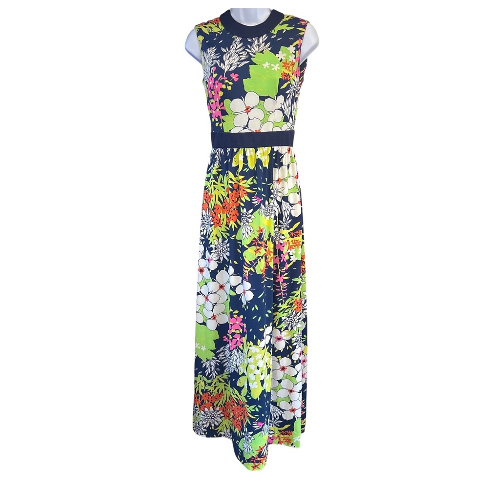 Vintage Keram New York Maxi Dress Floral Mod Psychedelic Groovy Boho